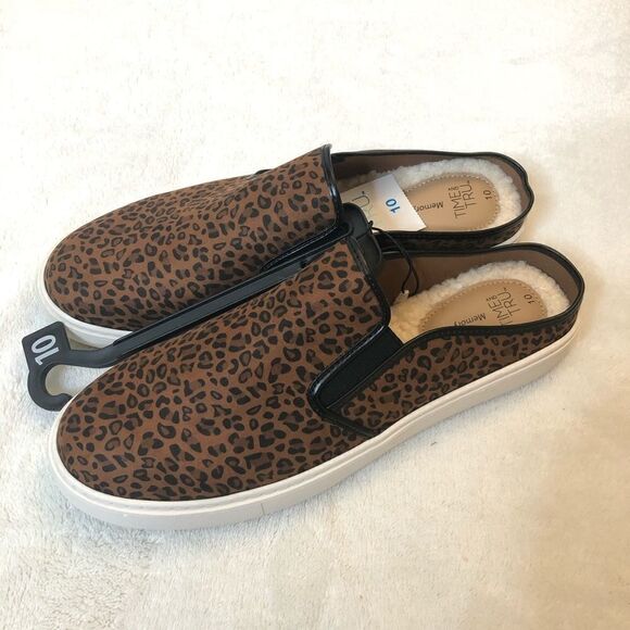 Women’s Leopard Print Casual Twin Gore Mule Slip on Shoes Size 10 - Picture 8 of 8